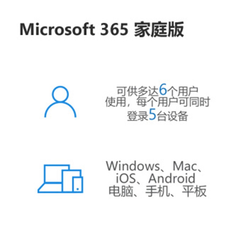 【A+优选】微软 Microsoft 365 家庭版 电子秘钥 | 1年订阅 多至6人 正版高级Office应用 1T云存储 PC/Mac/移动设备通用
