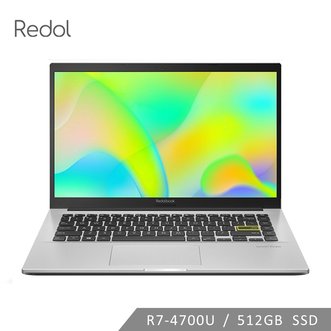 Redolbook14 高闪银 锐龙R7 14英寸窄边框轻薄笔记本电脑（Windows 10 Home/R7-4700U/16GB/512G SSD）