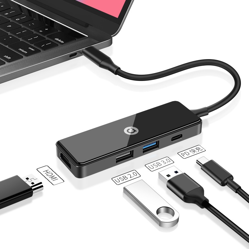【A+优选】华硕adol 四合一Type-C扩展坞 Type-C to USB3.0+USB2.0+HDMI+PD100W笔记本电脑Hub